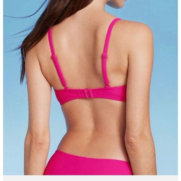 Shade & Shore Pink Ring Detail Bikini Top Size 34C New - Picture 2 of 5